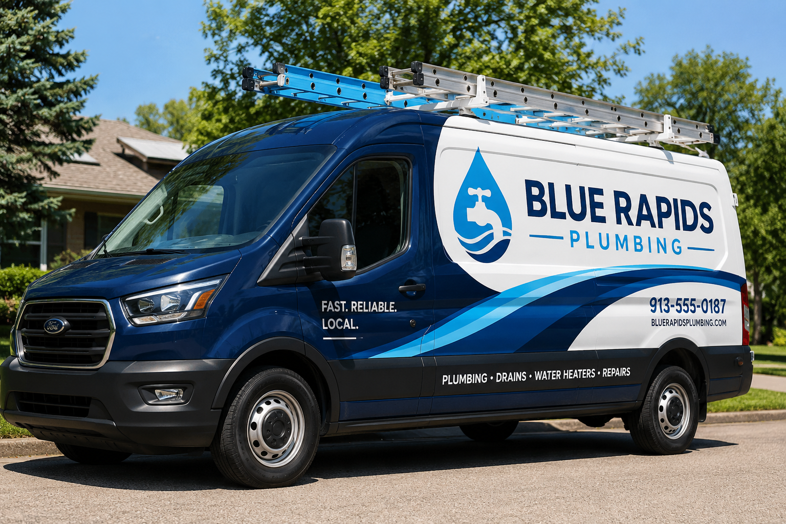 Blue Rapids Plumbing technician reviewing work with a homeowner
